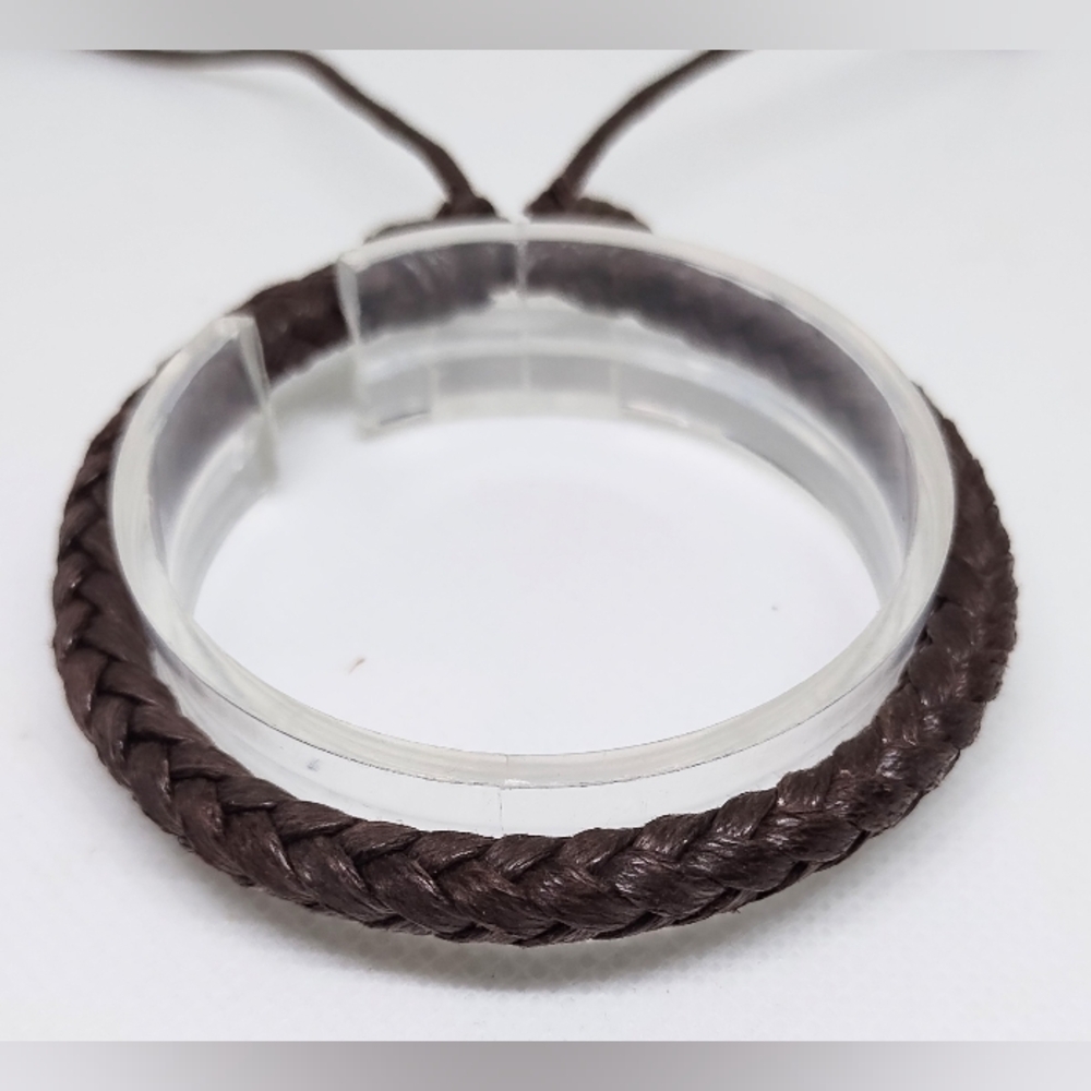 Men's Bracelet Leather Braided‎ Brown New F67